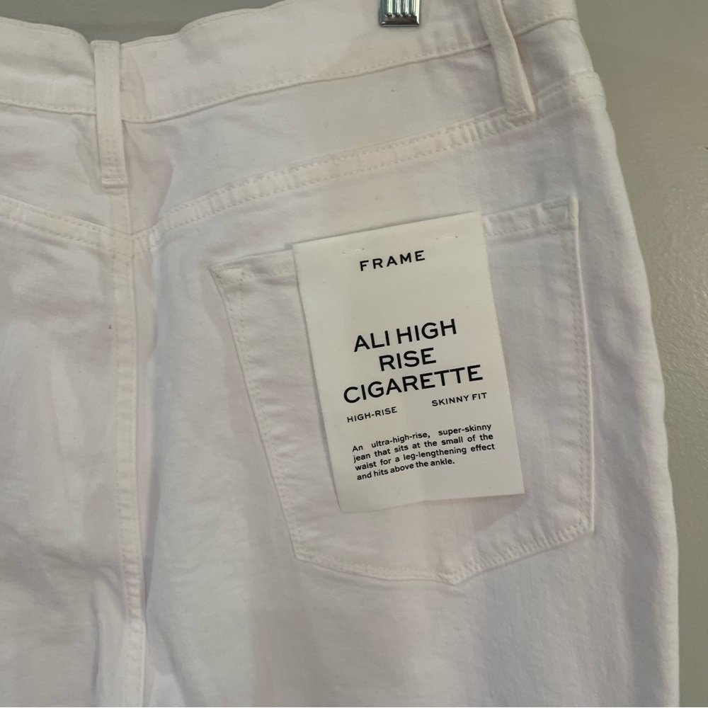 ✅ NWT Frame Jeans Ali High Rise Cigarette Skinny in White - Picture 9 of 9